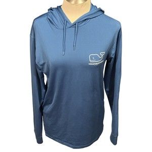 Vineyard Vines Hoodie Tee Performance‎ Pullover Women’s Blue Long Sleeve XS EUC